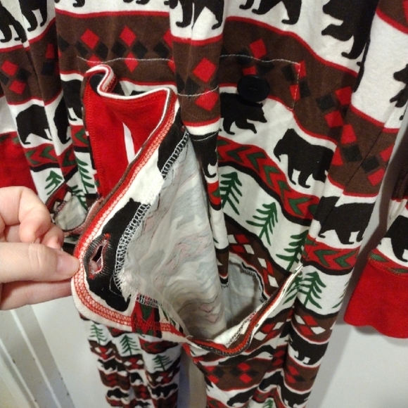 Lazy One Men's Christmas Bear Print  Long John Union Suit Pajamas Sz XL Holiday - Picture 7 of 7